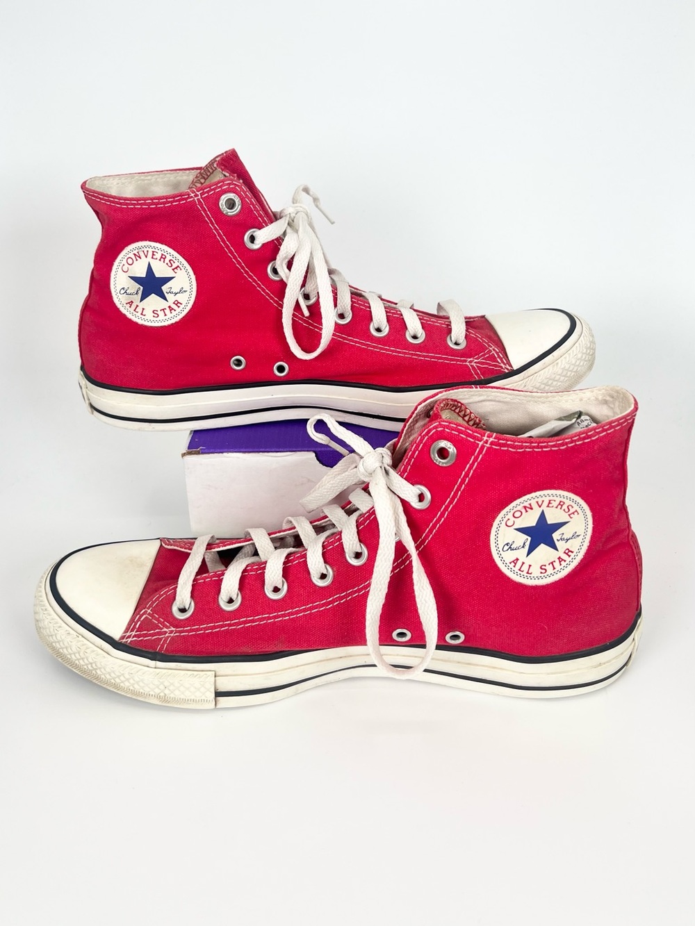 Converse Chuck Taylor All Star High Top Red Shoes - WOMENS 12.5/MENS 10.5